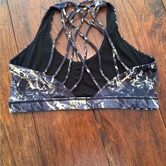Constantly Varied Gear CVG Butterfly Back Sports Bra Black w/ Gold Marble XL - Picture 4 of 7